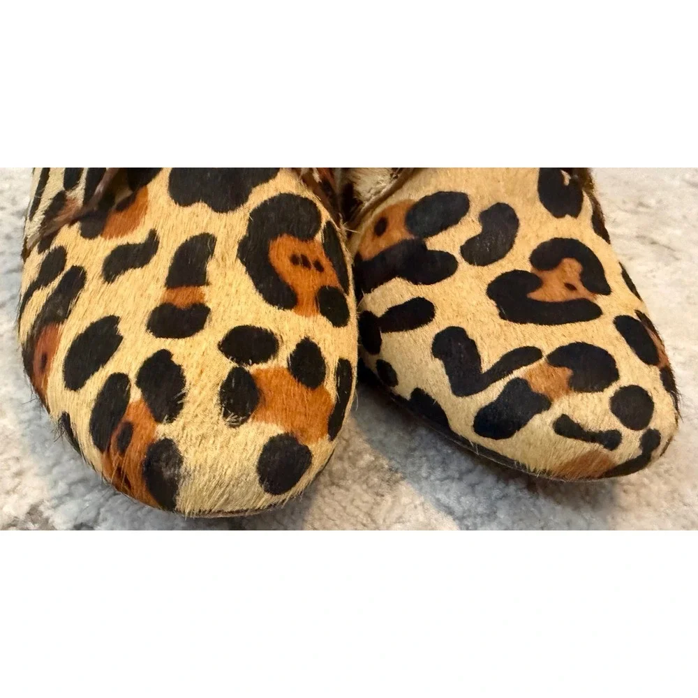 Kate Spade Leopard Print Calf Hair Lace Up Ankle Booties Block Heel 6M Brazil